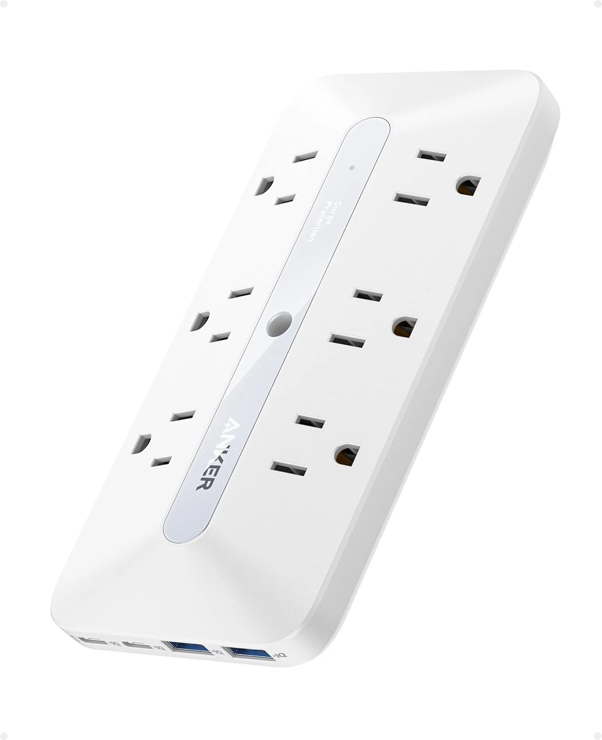 Anker Outlet Extender, Power Strip with 300J Surge Protector, 10-in-1 with 6 AC, 2 USB A, 2 USB C Ports