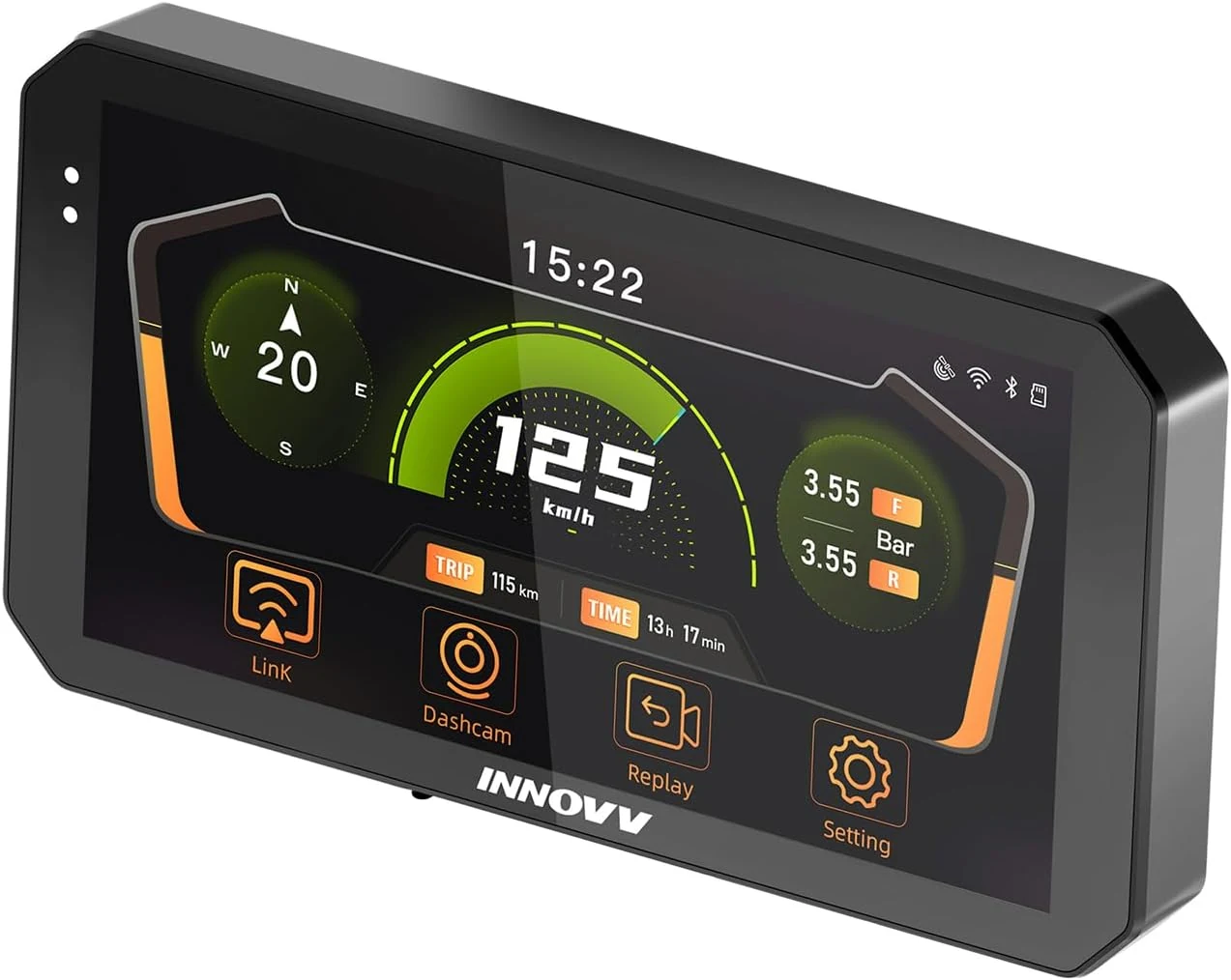 INNOVV N2 6" Anti-Glare Sunlight Visible Motorcycle CarPlay Screen, Wireless CarPlay & Android Auto