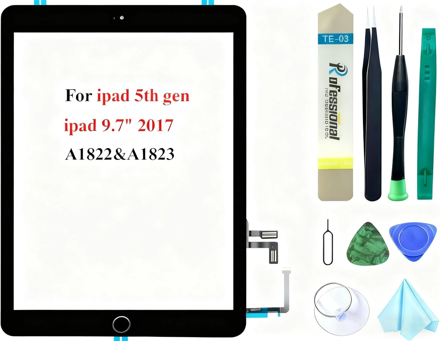 Dedyel Black Touch Screen Replacement for iPad 5 2017 9.7 inch (A1822, A1823)