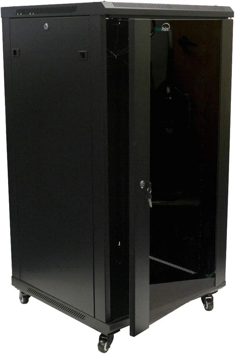 NavePoint 22U Server Cabinet Wall Mount Rack Enclosure with Caster
