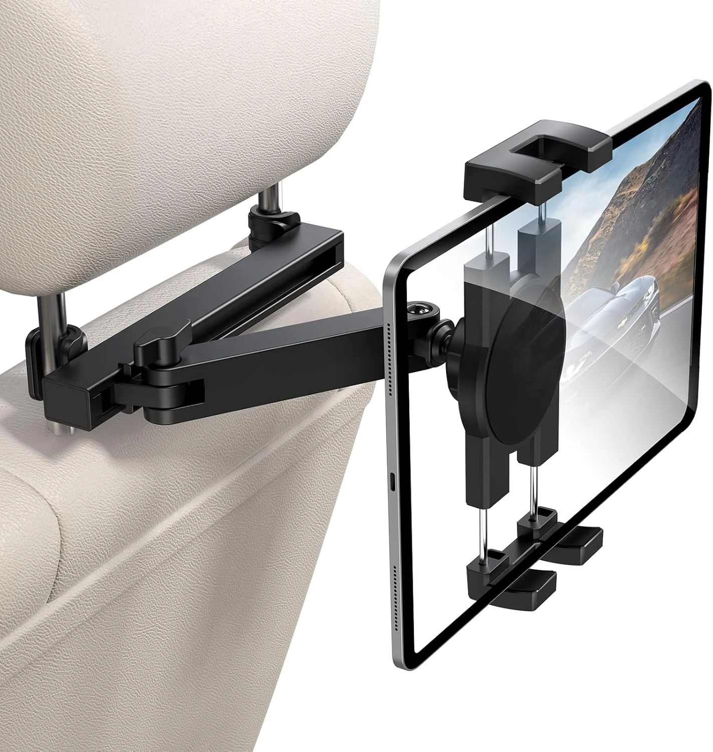 bokilino Tablet Holder for Car Headrest, [3 in 1 Adjustable Extension Arm] iPad Car Mount for Back Seat