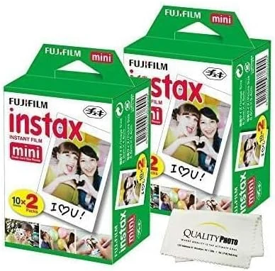 Fujifilm Instax Mini Film for All Mini Cameras + Quality Photo Cloth, 40 Sheets