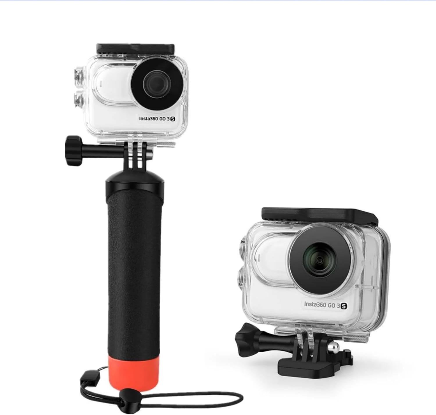 Waterproof Case&Floating Hand Grip Compatible with Insta360 GO 3S, Protective Underwater Dive Housing Shell with Bracket Accessories