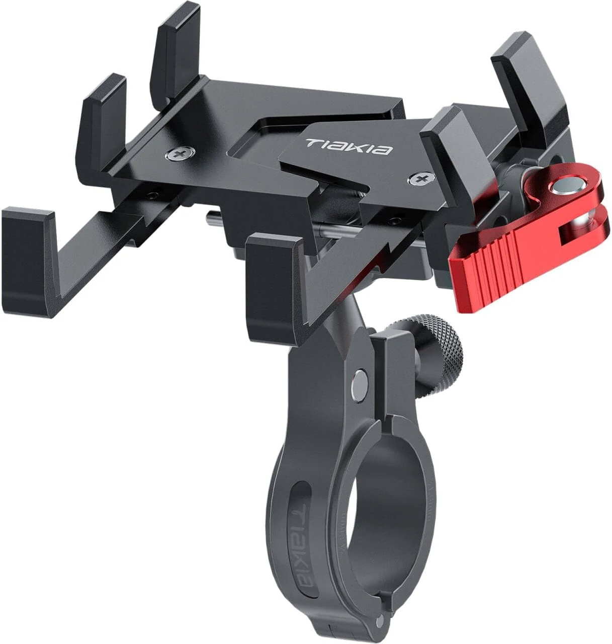 Tiakia Bike Phone Mount Holder, Aluminum Motorcycle Phone Mount, Handlebar Mounted Cell Phone Holder