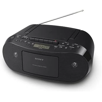 Sony Stereo CD/Cassette Boombox Home Audio Radio, Black (CFDS70BLK), 13.7