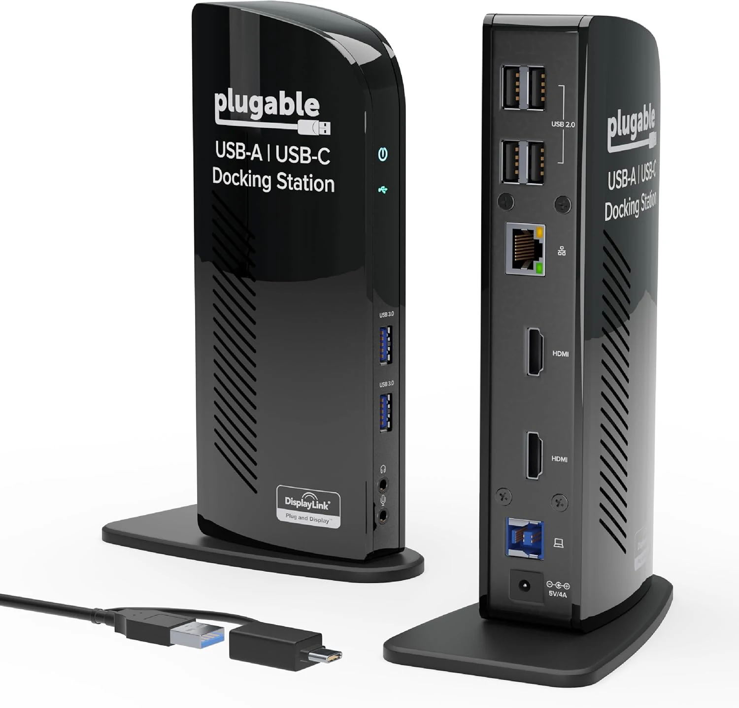Plugable Universal Laptop Docking Station Dual HDMI Monitor for Windows and Mac (UD-3900)