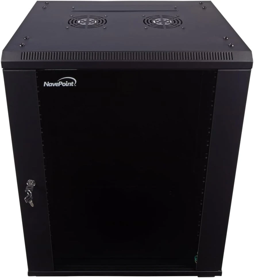 NavePoint 15U Server Cabinet Wall Mount Rack Enclosure with Caster
