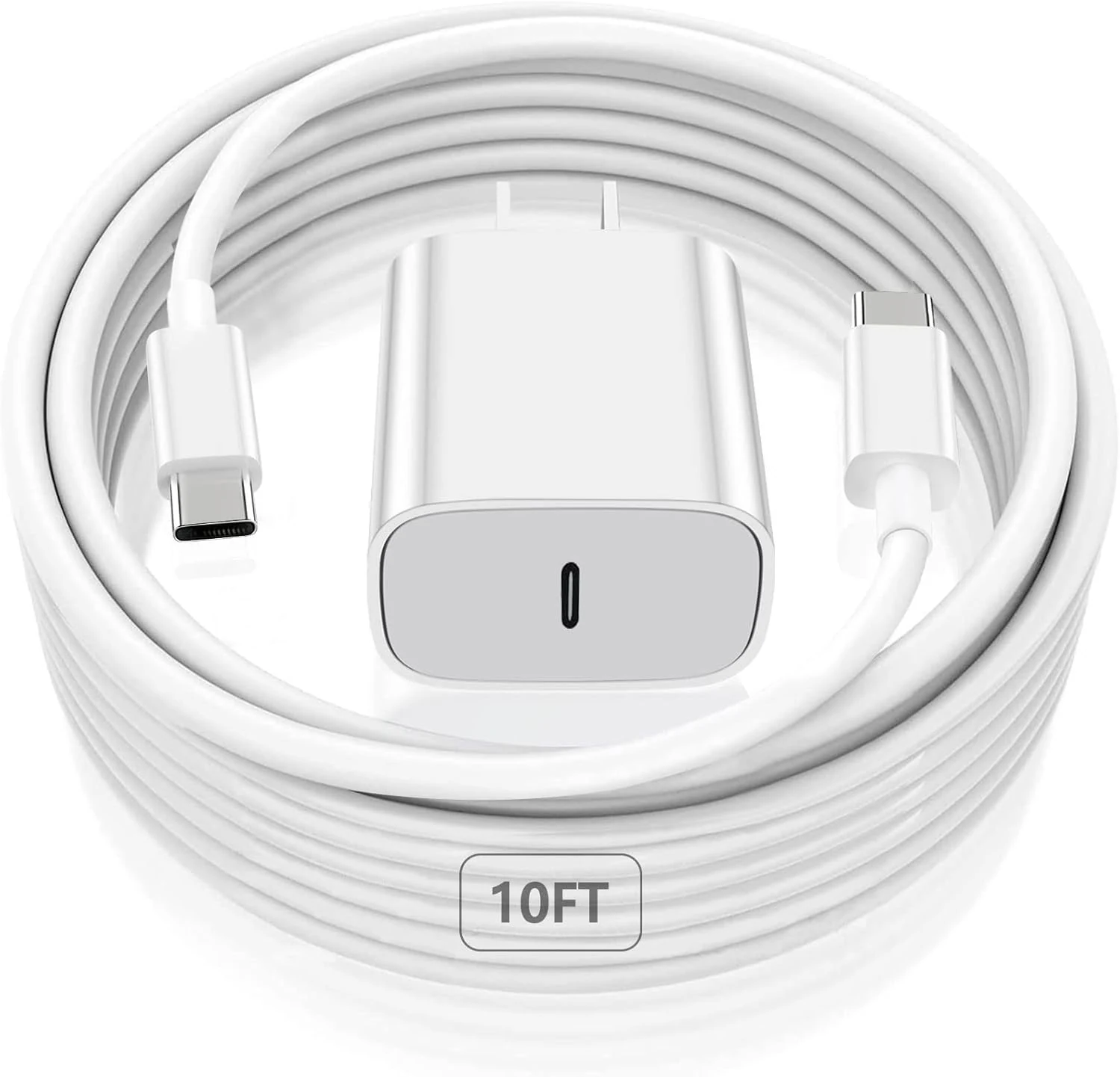 iPad Pro Charger, 20W USB C Fast Charger with 10FT Long Fast Charging Cord
