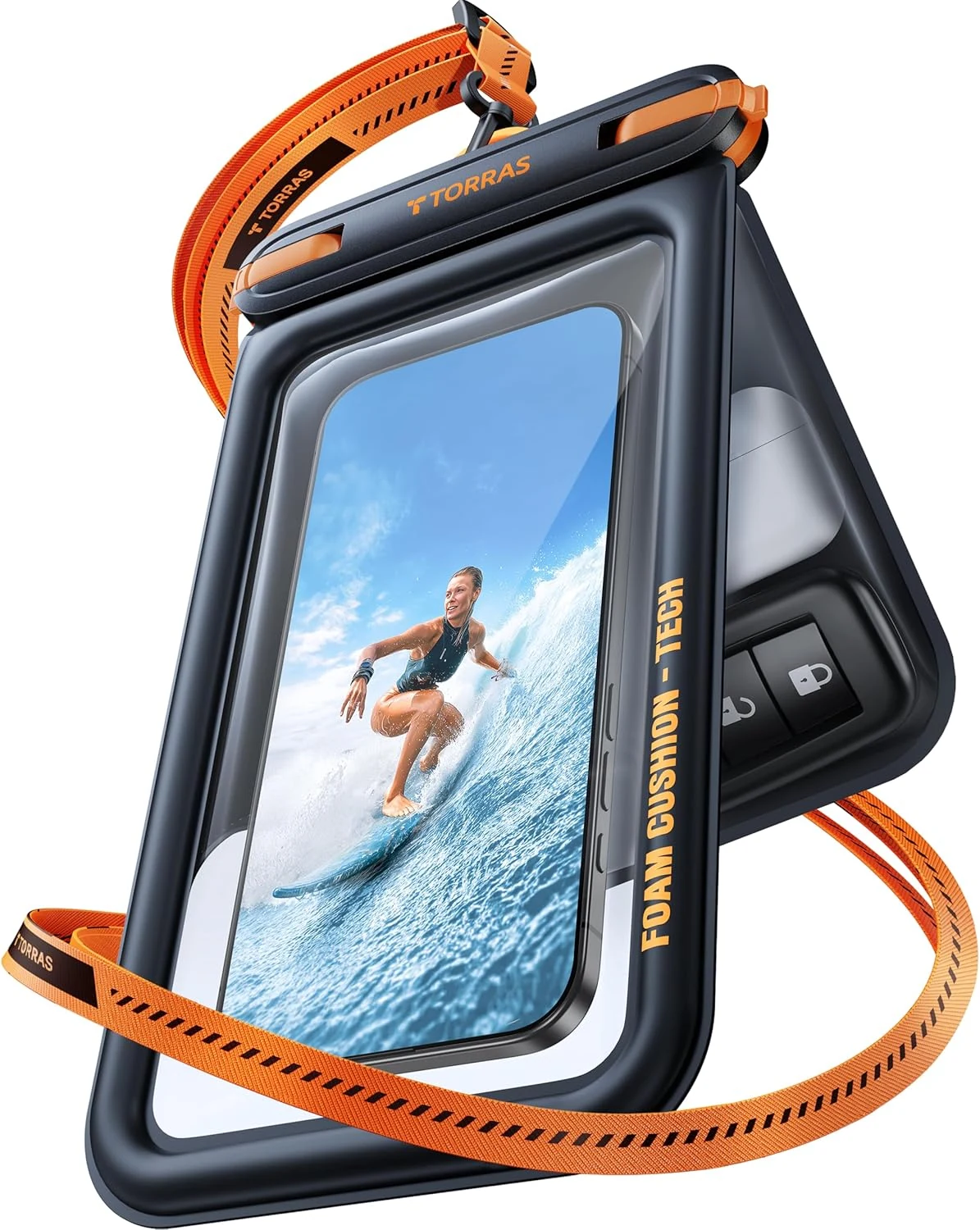 TORRAS IP68 Waterproof Phone Pouch Double Space, Floating Waterproof Phone Case with Lanyard