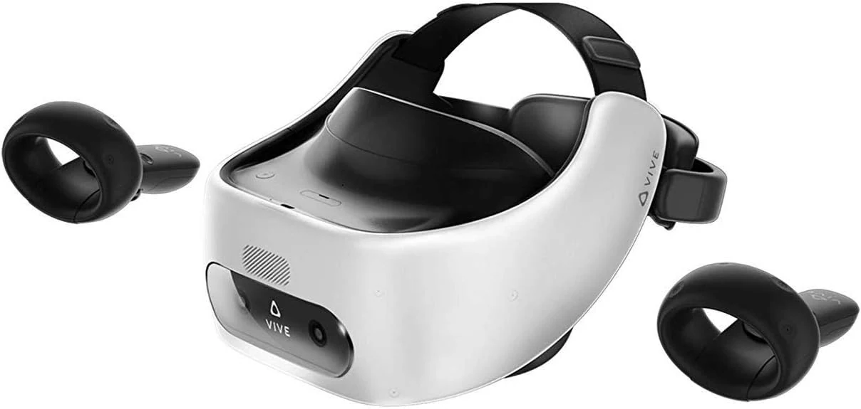 HTC Vive Pro Focus Plus 6DOF VR Headset in Almond White bundle