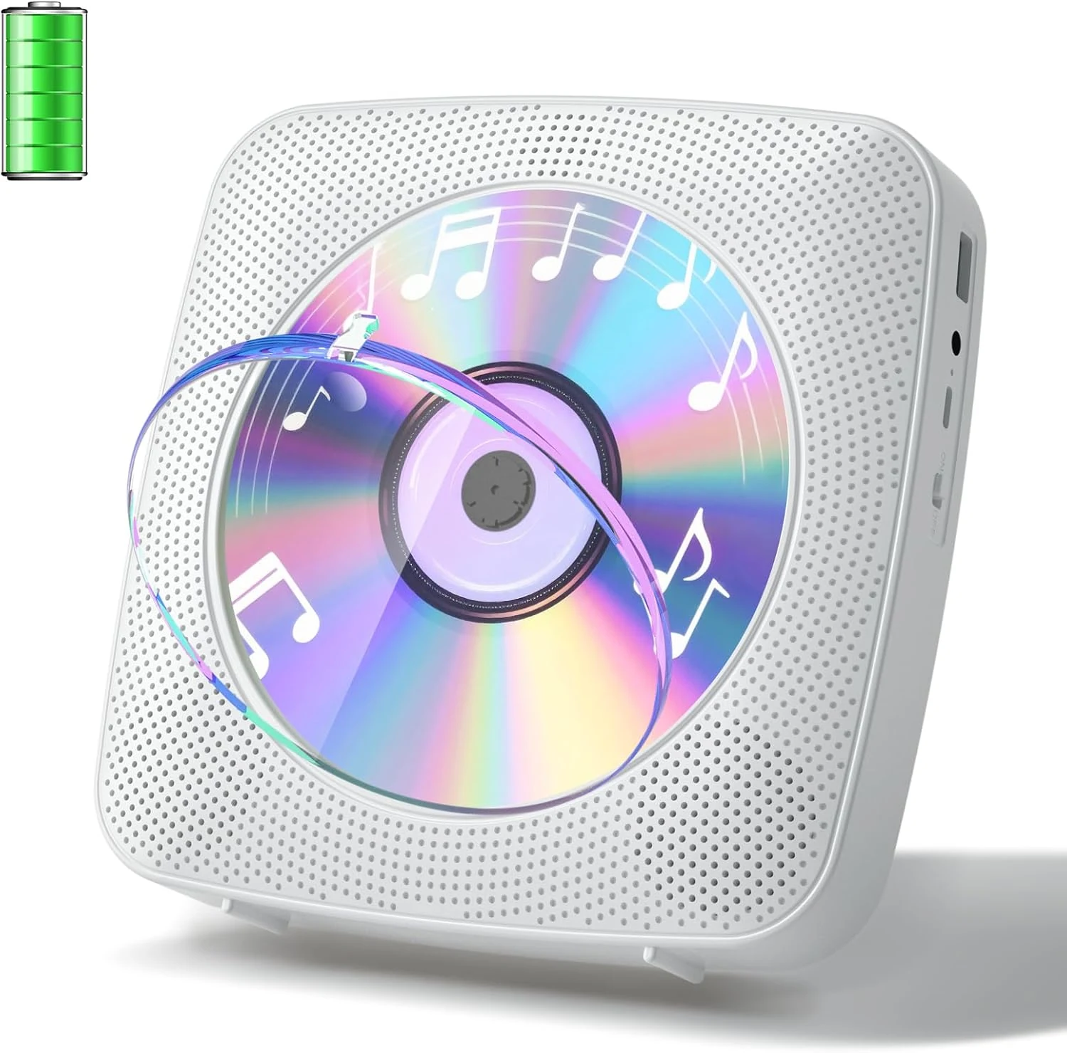 Gueray CD Player Portable with Bluetooth Wall Mountable, 1800mAh Rechargeable