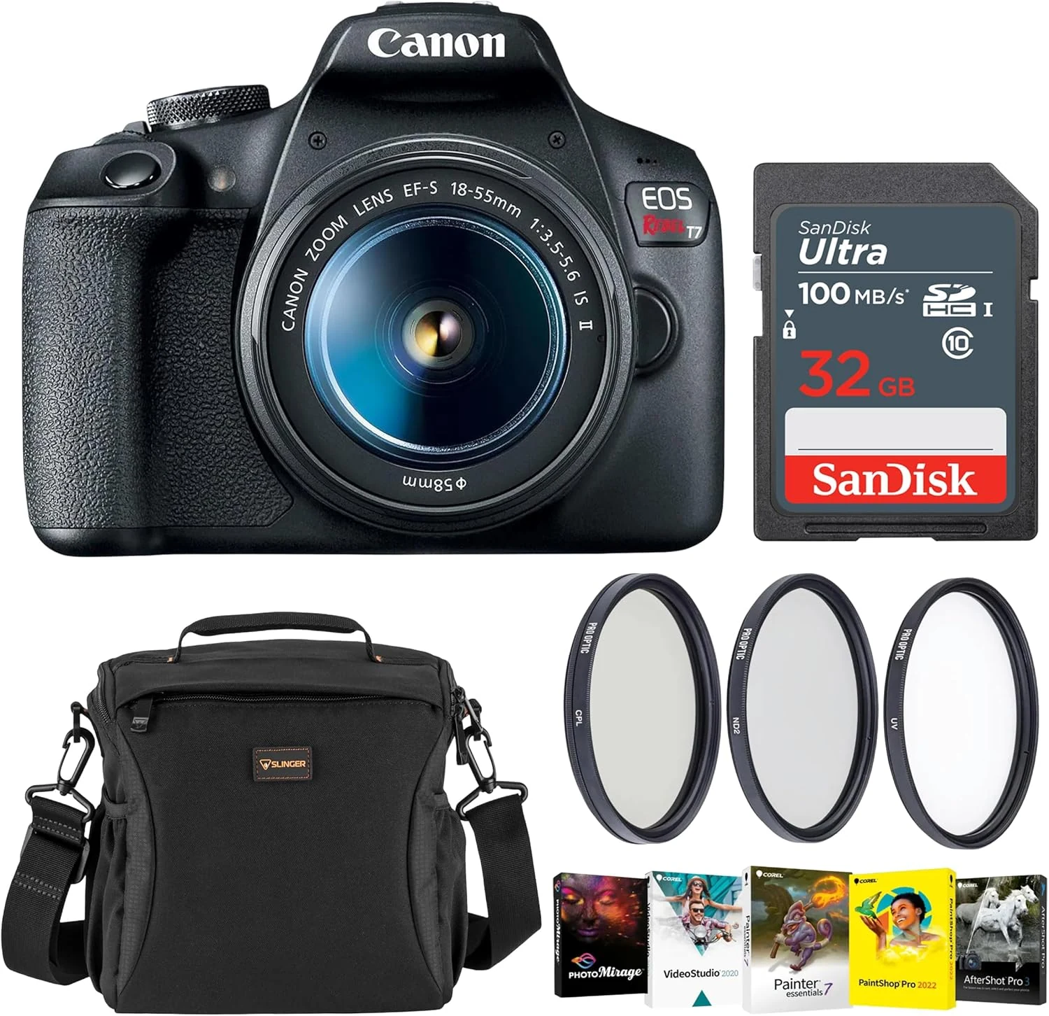 Canon EOS Rebel T7 DSLR Camera w/EF-S 18-55mm f/3.5-5.6 IS II