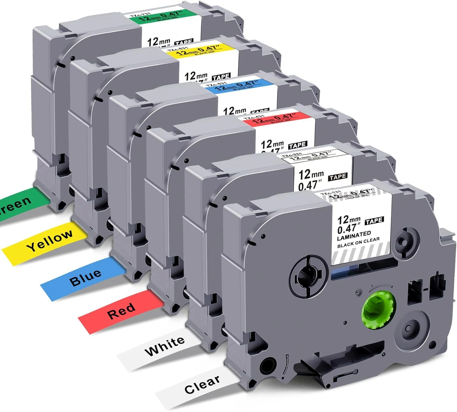 6 Pack Replacement for Brother P Touch Label Maker Tape