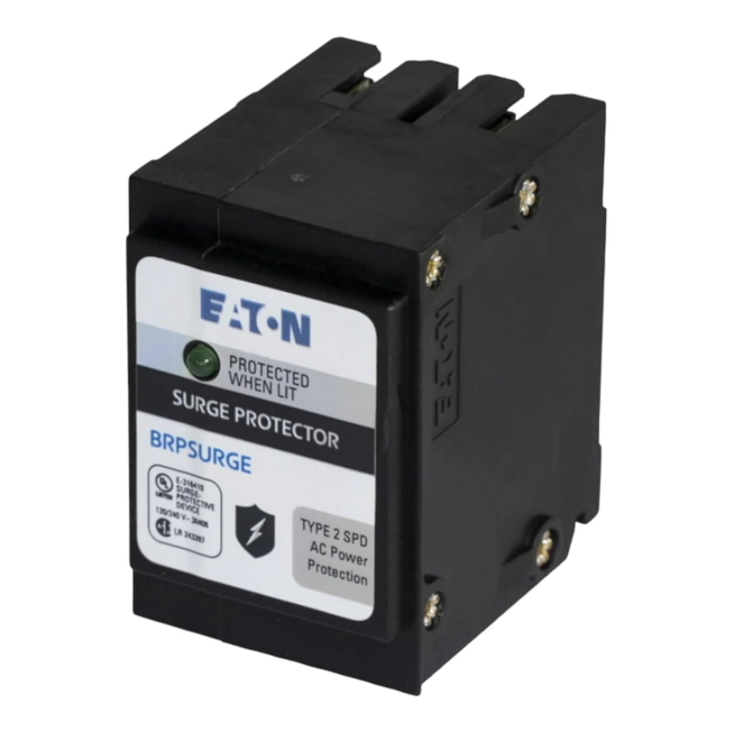 Eaton BRPSURGE 2-Pole Type BR Plug-On Neutral Whole-Home Surge Protective Device (120/240V, LED Status)