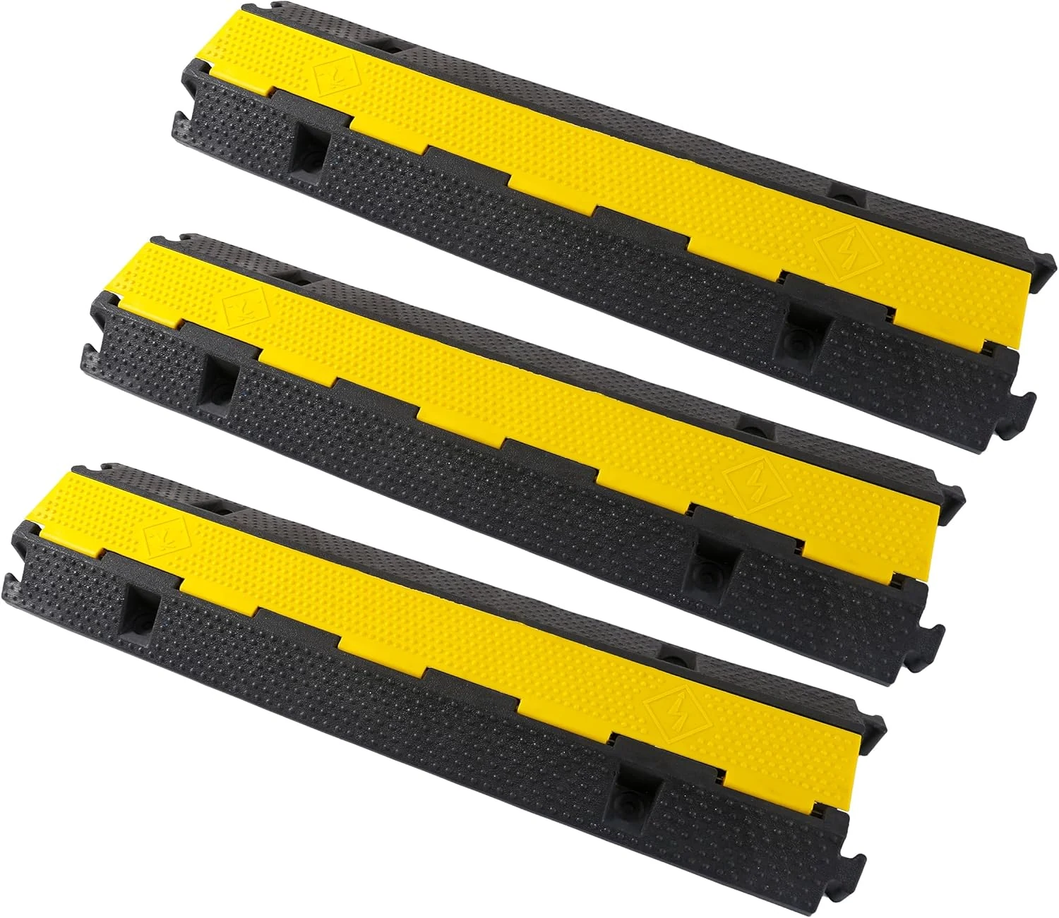 YONSHENG Rubber Cable Ramp Cord Cover Cable Protector Ramps Wire Hose (3-Pack, 1 Channel)