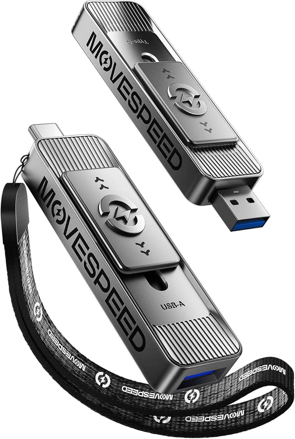 MOVE SPEED 1TB USB Drives, ThumbDrive with Dual Ports & Push-Pull Design (SP05)