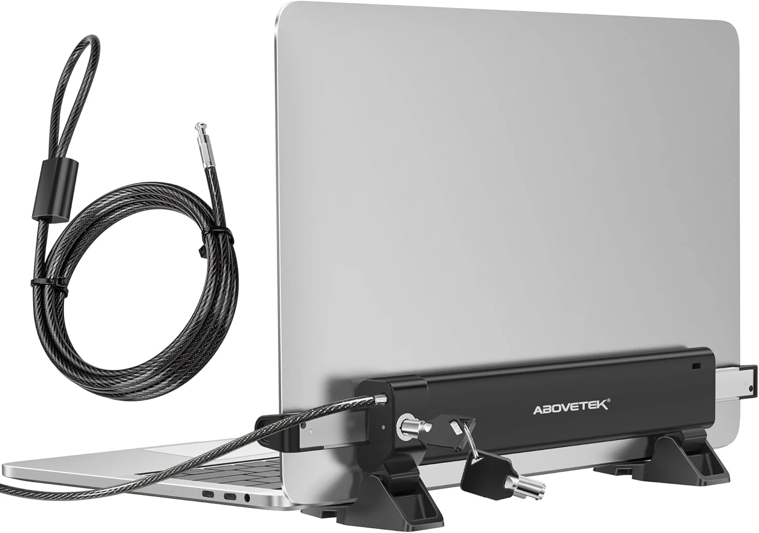AboveTEK MacBook & Surface Laptop Locking Station with Combo Lock Cable (12"-16")