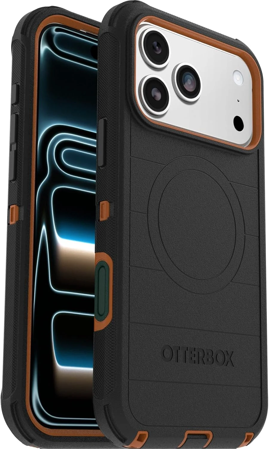 OtterBox iPhone 17 Pro Max (Only) - Defender Series Case - Black Chateau (Black & Orange)