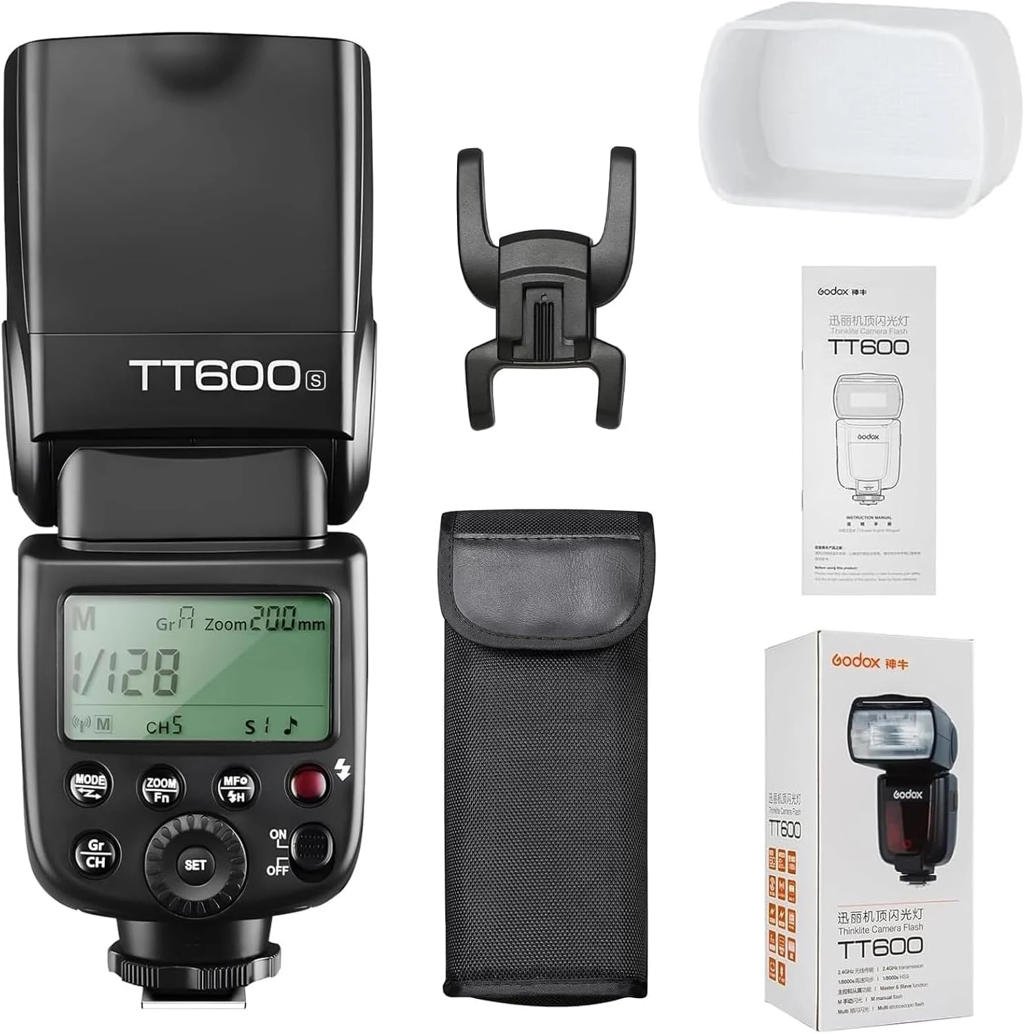 GODOX TT600S 2.4G Wireless Camera Flash Speedlite with Diffuser