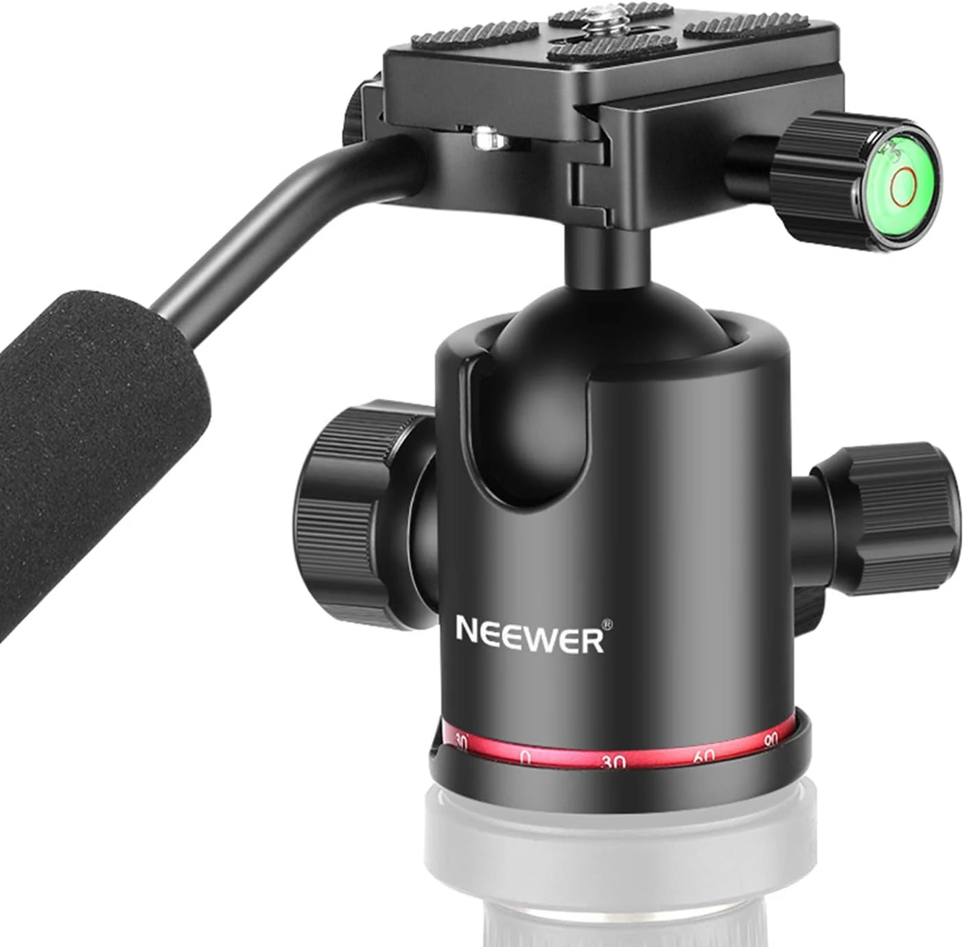 Neewer Heavy Duty Camera Tripod Ball Head with Handle and 1/4 inch Quick Shoe Plate, 360 Degree Panoramic Head