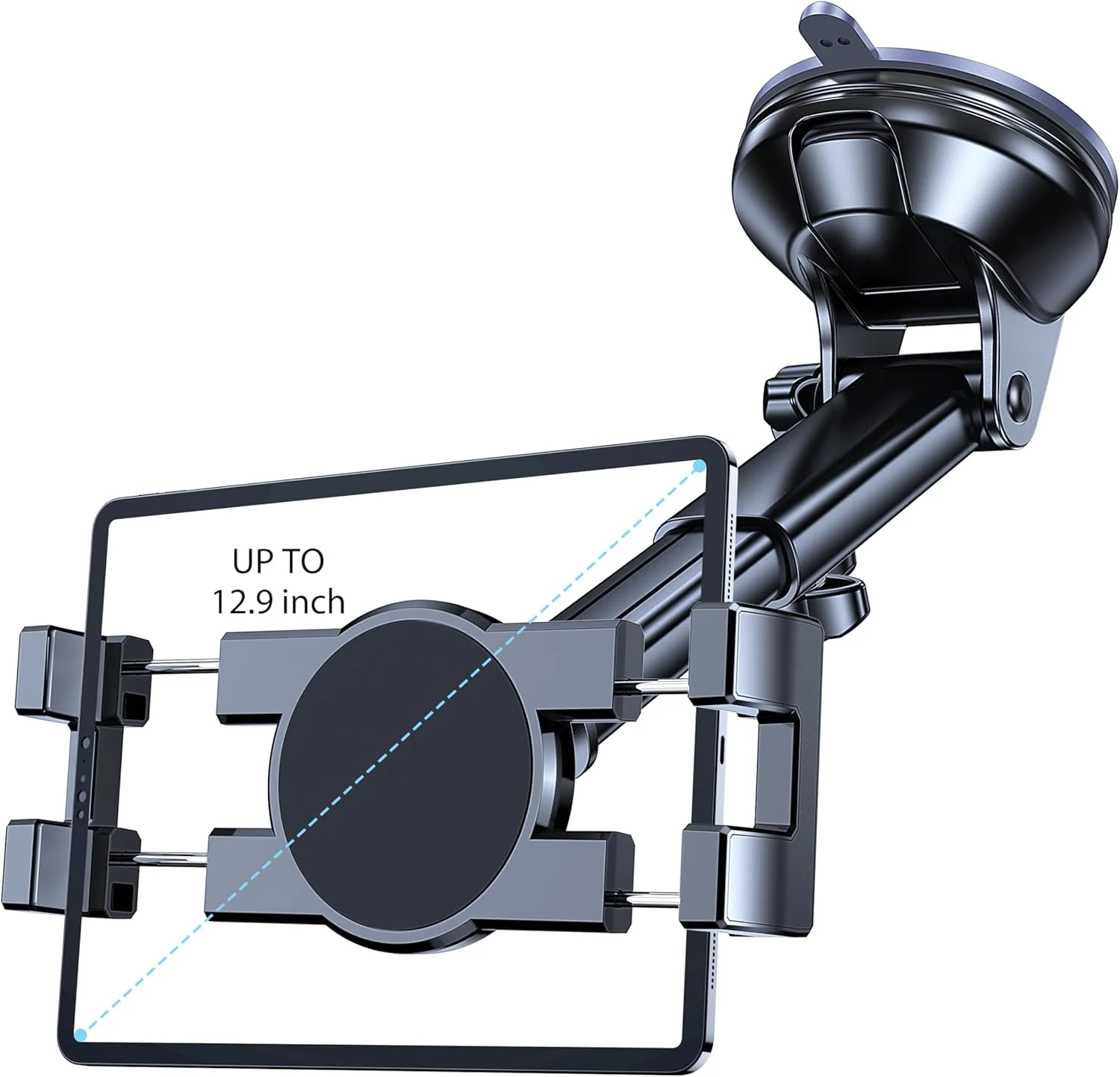 Coolpow tablet holder for car (windshield + dash) suction cup 360°