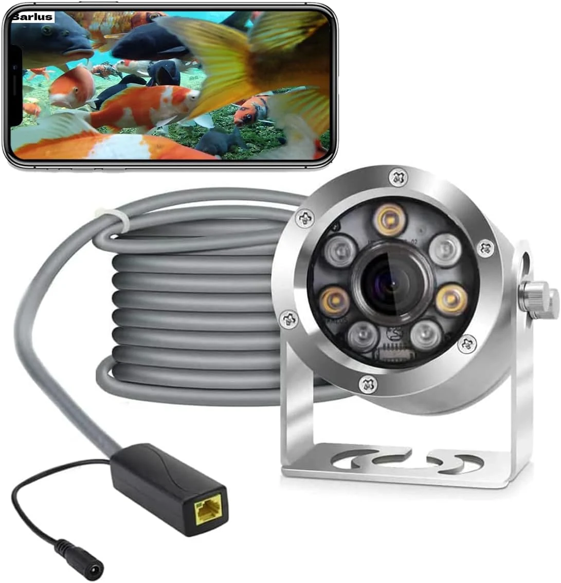 Barlus Underwater Camera POE 5MP CMOS Lens 100° Wide-Angle Sea stainless steel with fill light (IP68)