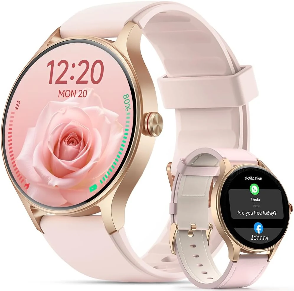 Woneligo Smart Watch for Women, 1.57-inch AMOLED Touchscreen Fitness Watch
