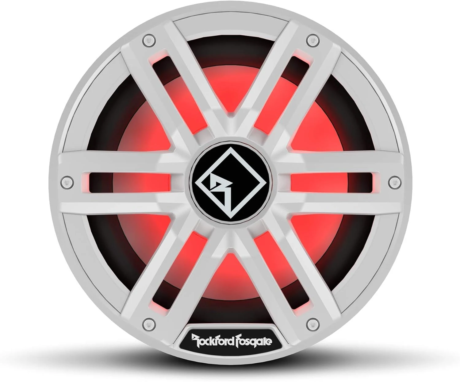 Rockford Fosgate M2D4-10I Color Optix 10" DVC 4-Ohm Infinite Baffle Multicolor LED Lighted Marine Subwoofer (White/Stainless)