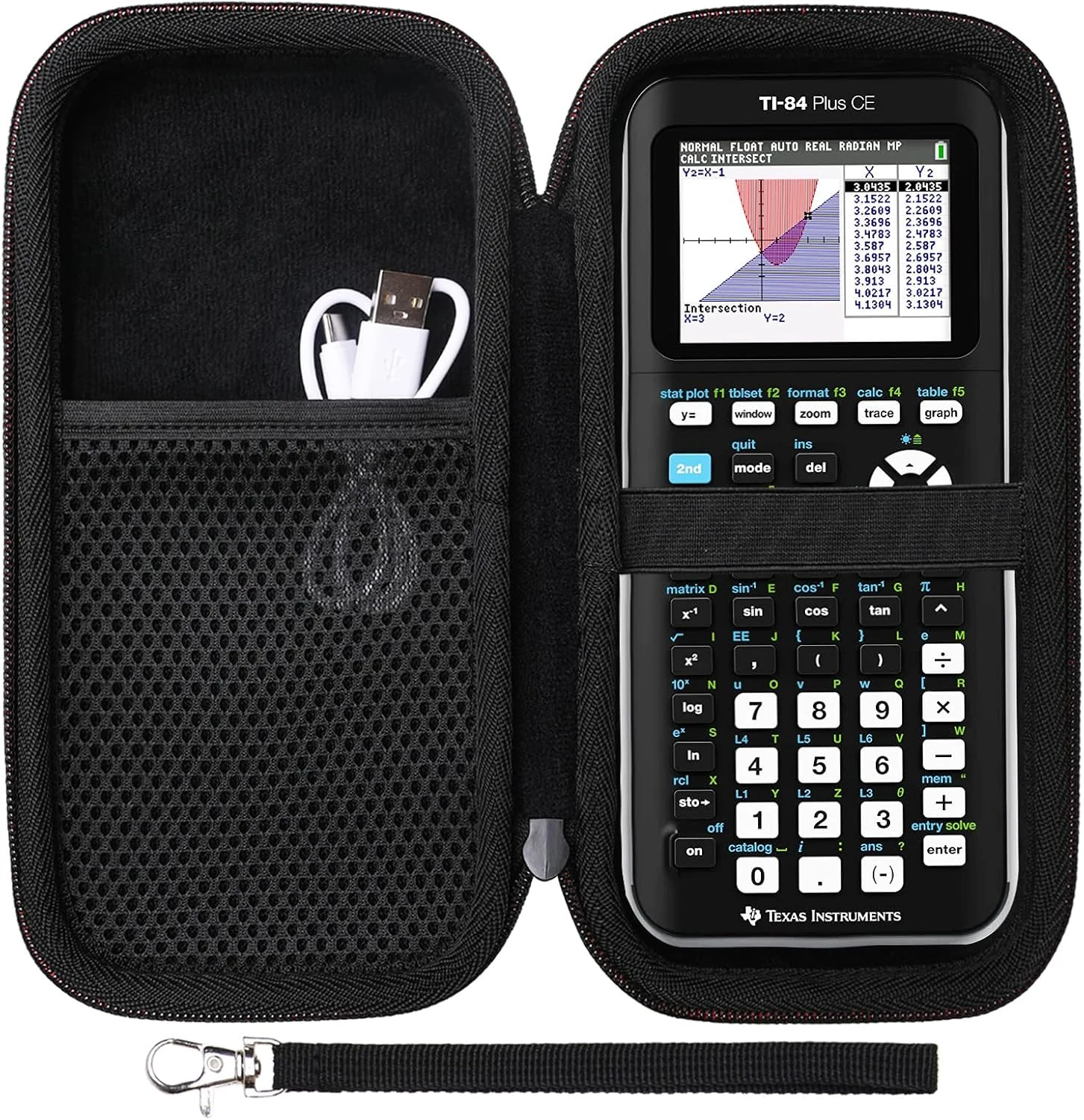 Case for Texas Instruments TI-84 Plus CE/TI-84 Evo/TI 84 Plus/TI-Nspire CX II Graphing Calculator (Mesh Pocket)
