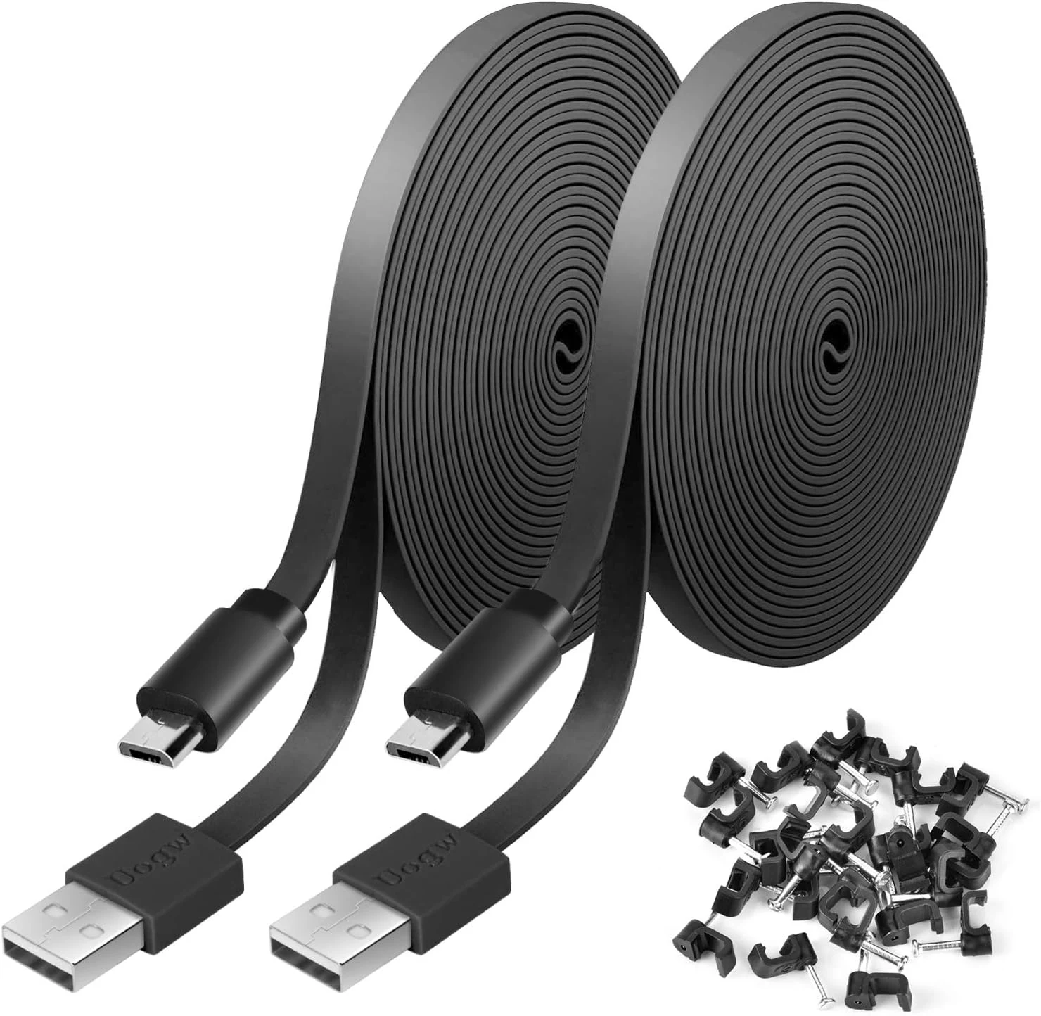 2 Pack 20FT Power Extension Cable for Wyze Cam v4,WyzeCam,Wyze Cam Pan,WYZE Cam OG,NestCam Indoor,Blink,Amazon Cloud Camera,USB to Micro USB Charging and Data Sync Cord (Not for Wyze Cam Pan v3)