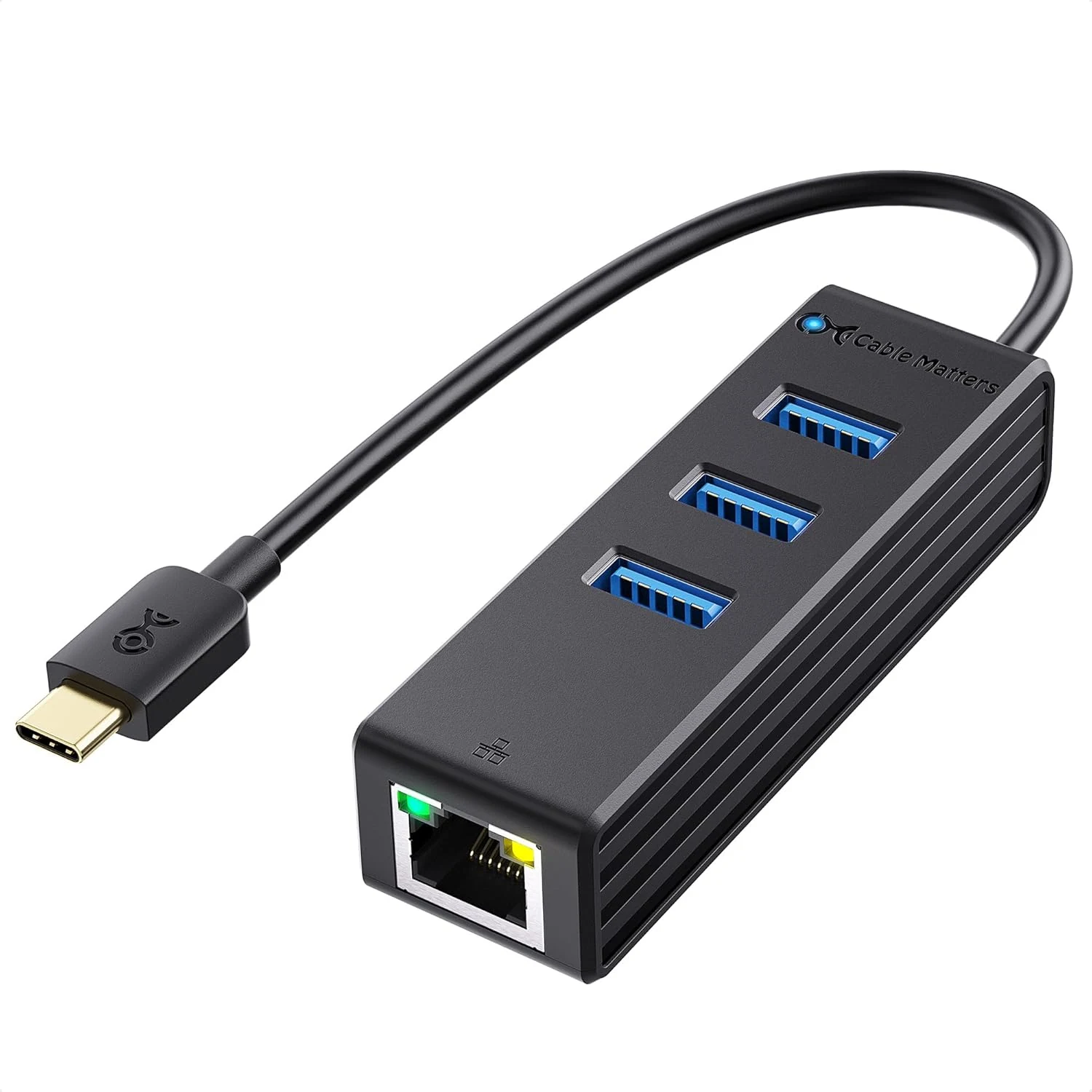 Cable Matters 4-in-1 USB C Hub Ethernet, Support Gigabit Network, 10/100/1000Mbps