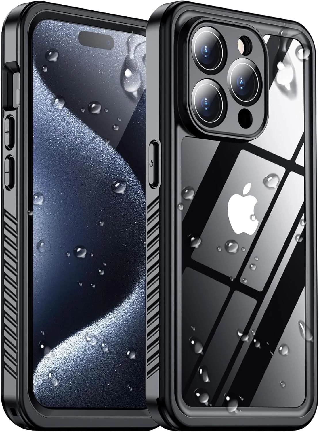 Red2Fire waterproof iPhone 15 Pro case (IP68, glass camera + screen protector)