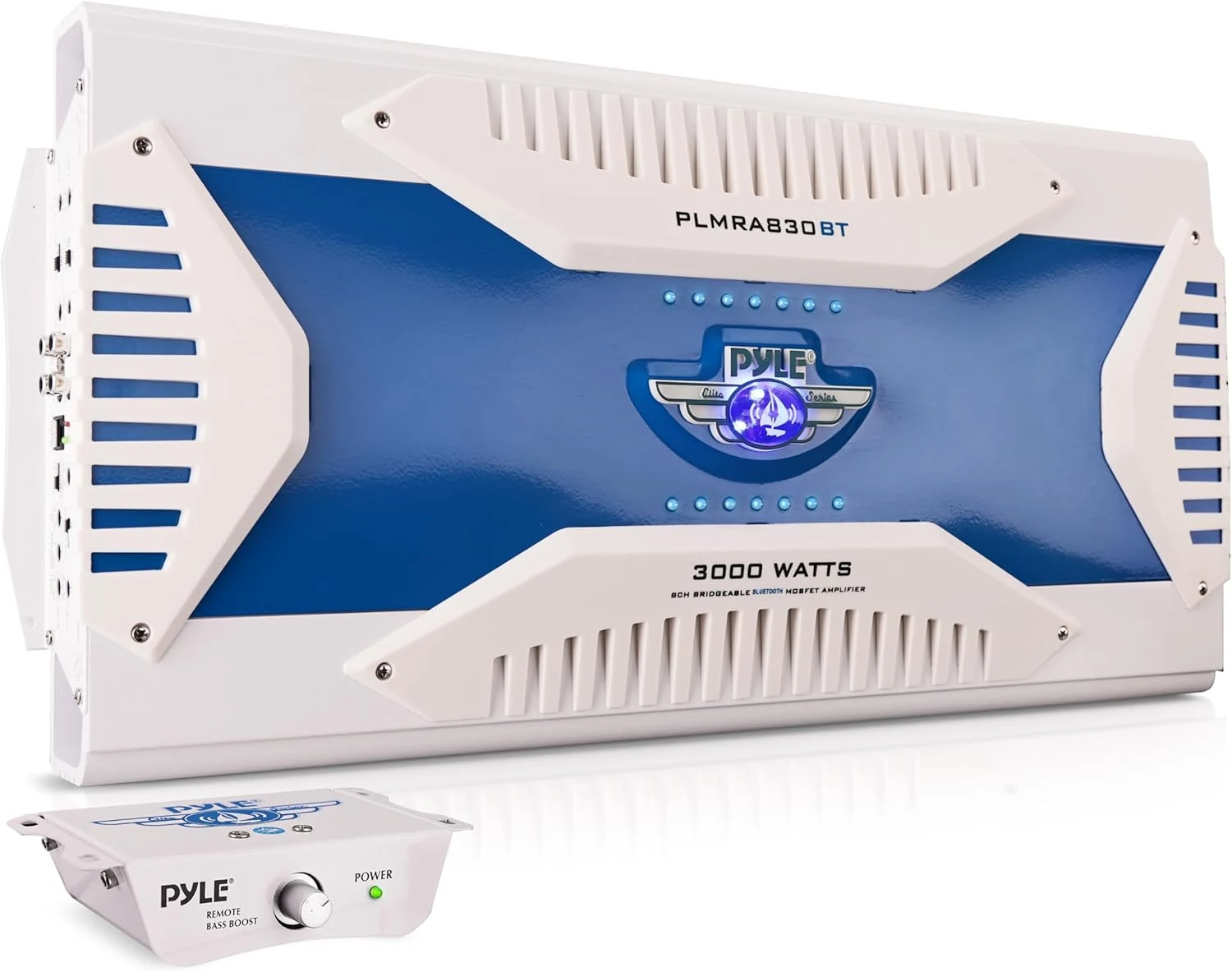 Pyle Hydra Marine Amplifier - PLMRA830BT (8-Channel, bridgeable, tri-mode, waterproof)
