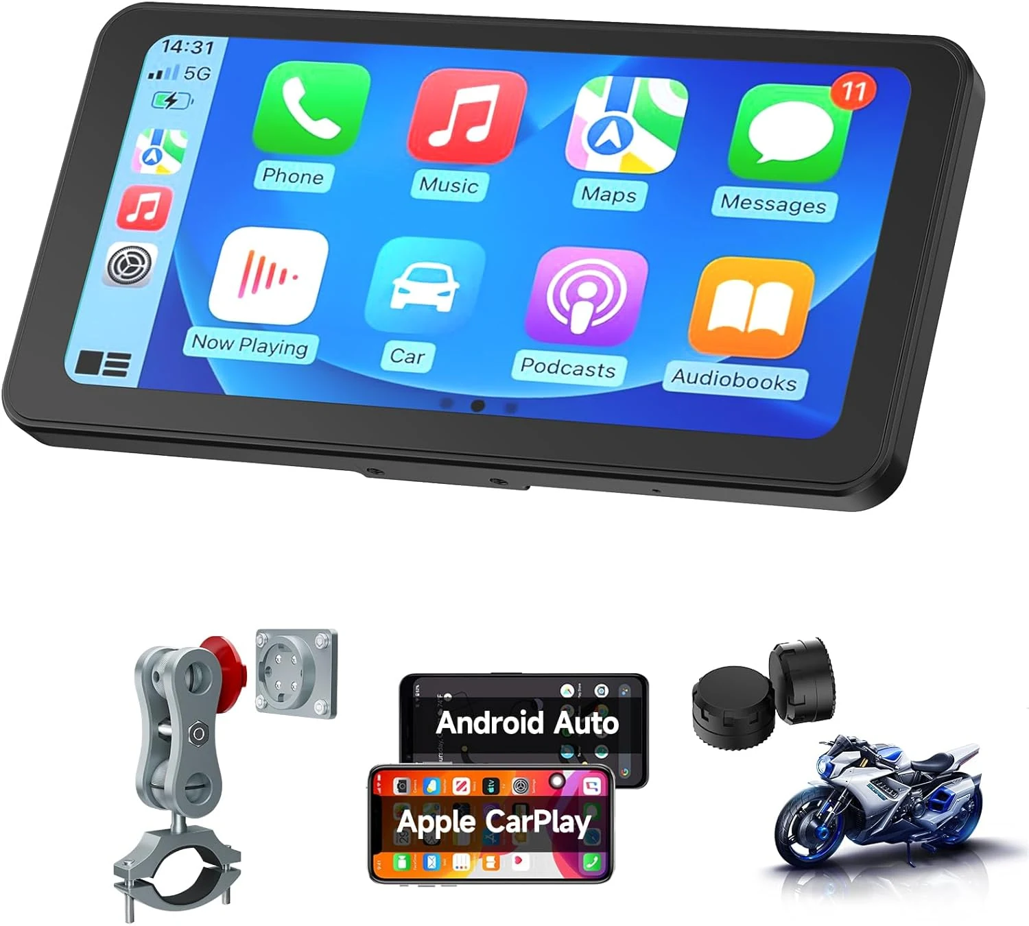 Spedal CL871pro 6.25" Motorcycle CarPlay ＆ Android Auto Screen, TPMS