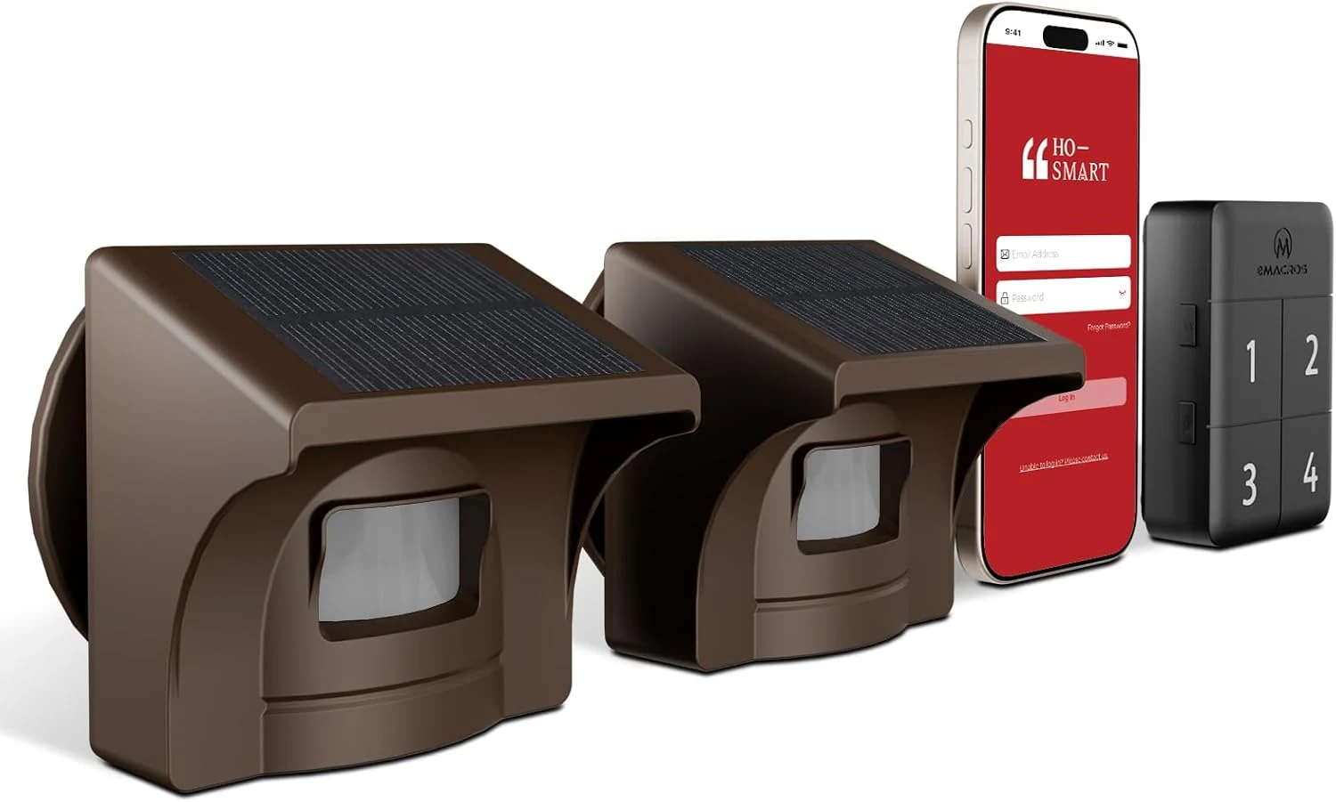eMACROS Pro 4 Smart Solar Driveway Alarm (2.4G Wi-Fi Only)