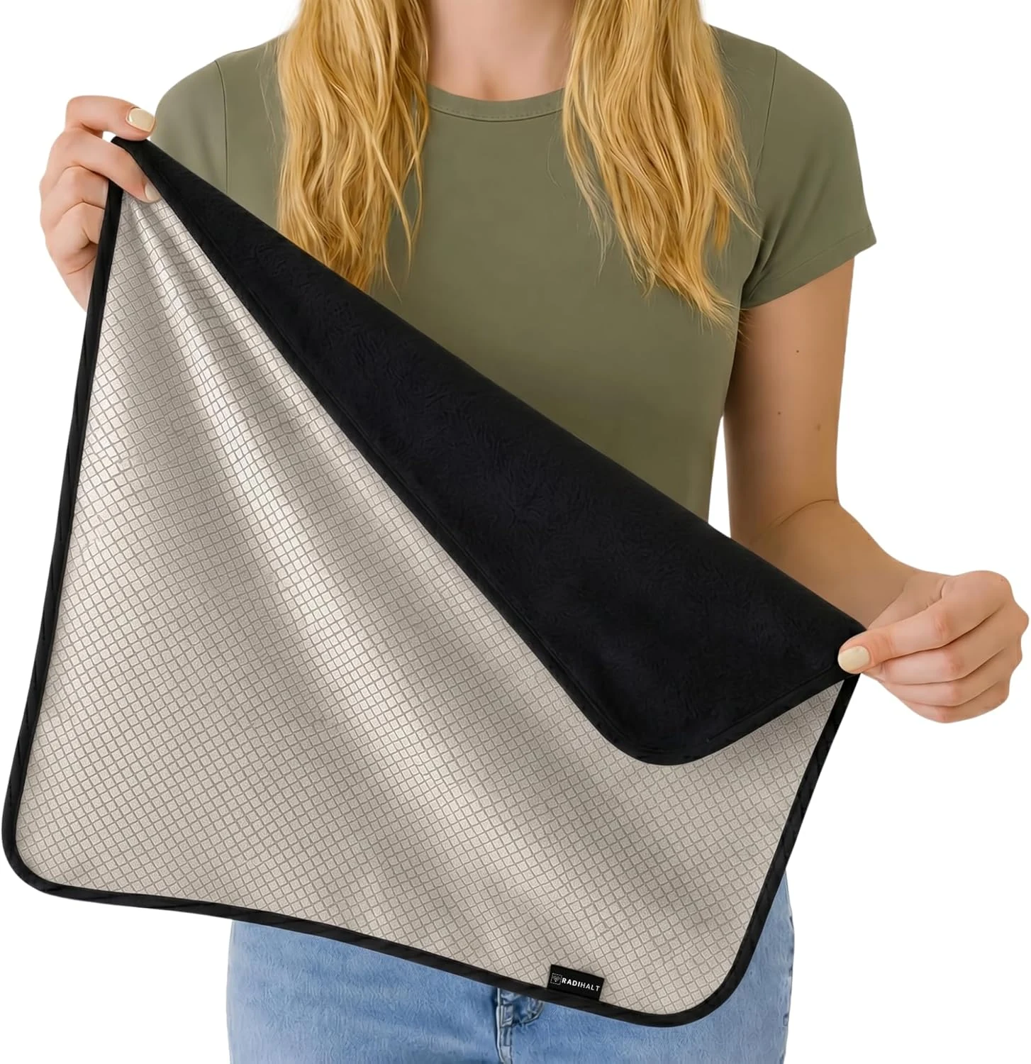 EMF Protection for Cell Phone - EMF Blanket Blocker with Faraday Fabric (18x18 Black)
