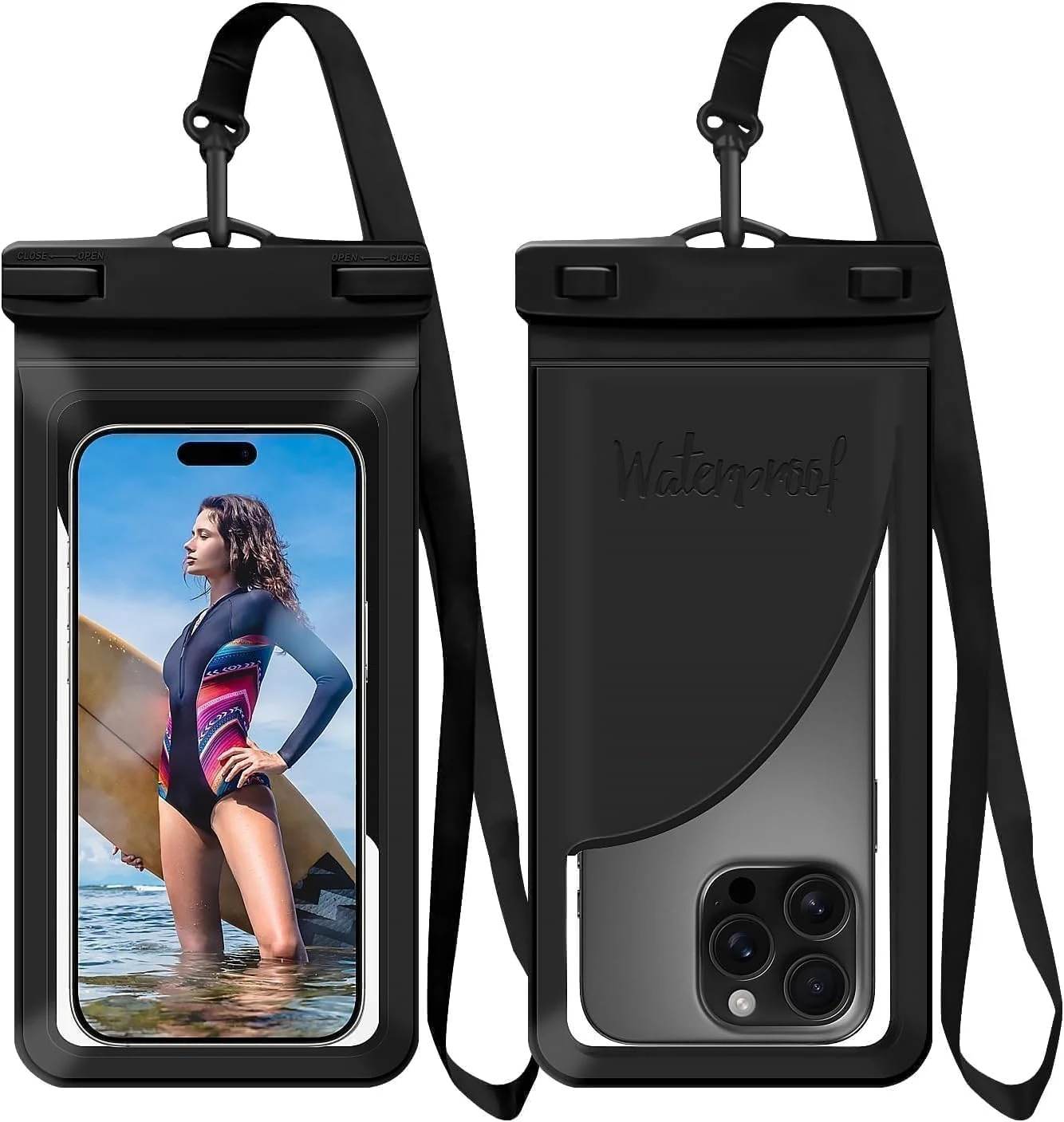 Vsagier Waterproof Phone Pouch, with Interior Card Pocket (Large, IPX8)