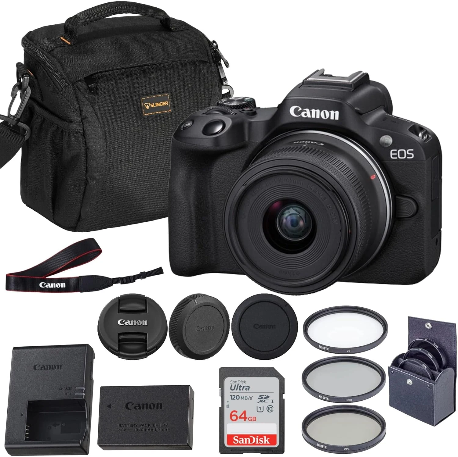 Canon EOS R50 Mirrorless Camera with 18-45mm Lens, 24.2MP APS-C, 4K Video, Dual Pixel CMOS AF II, Vari-Angle Screen