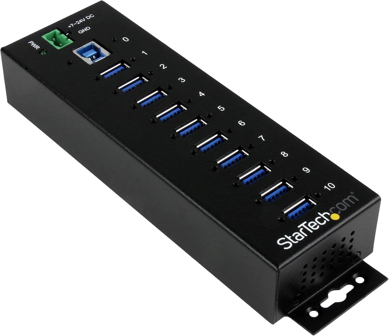 StarTech.com 10-Port USB 3.0 Hub - 5Gbps - Metal Industrial USB-A Hub (ST1030USBM)