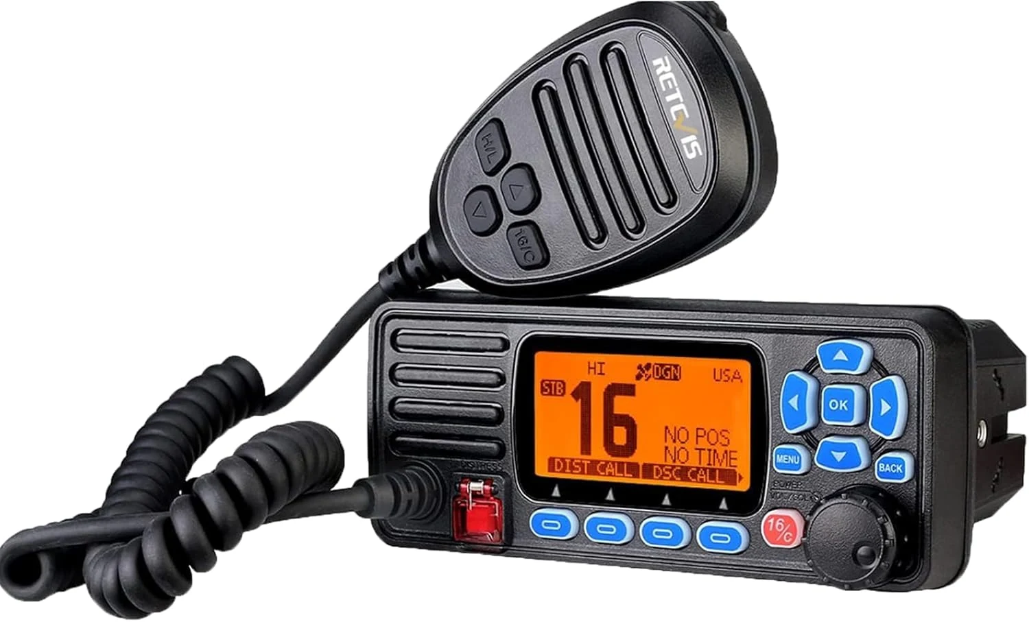 Retevis RA27 Fixed Mount Marine Radio with GPS, DSC, 25W, IP67 Waterproof VHF Radio Marine, Long Range, NOAA, International/US/CA Marine Channels, Triple Watch