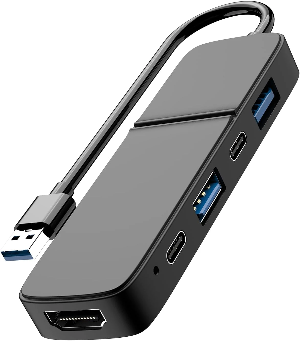 Eanetf USB to HDMI Adapter + Dual USB C/USB A 3.0 Hub (5 in 1)