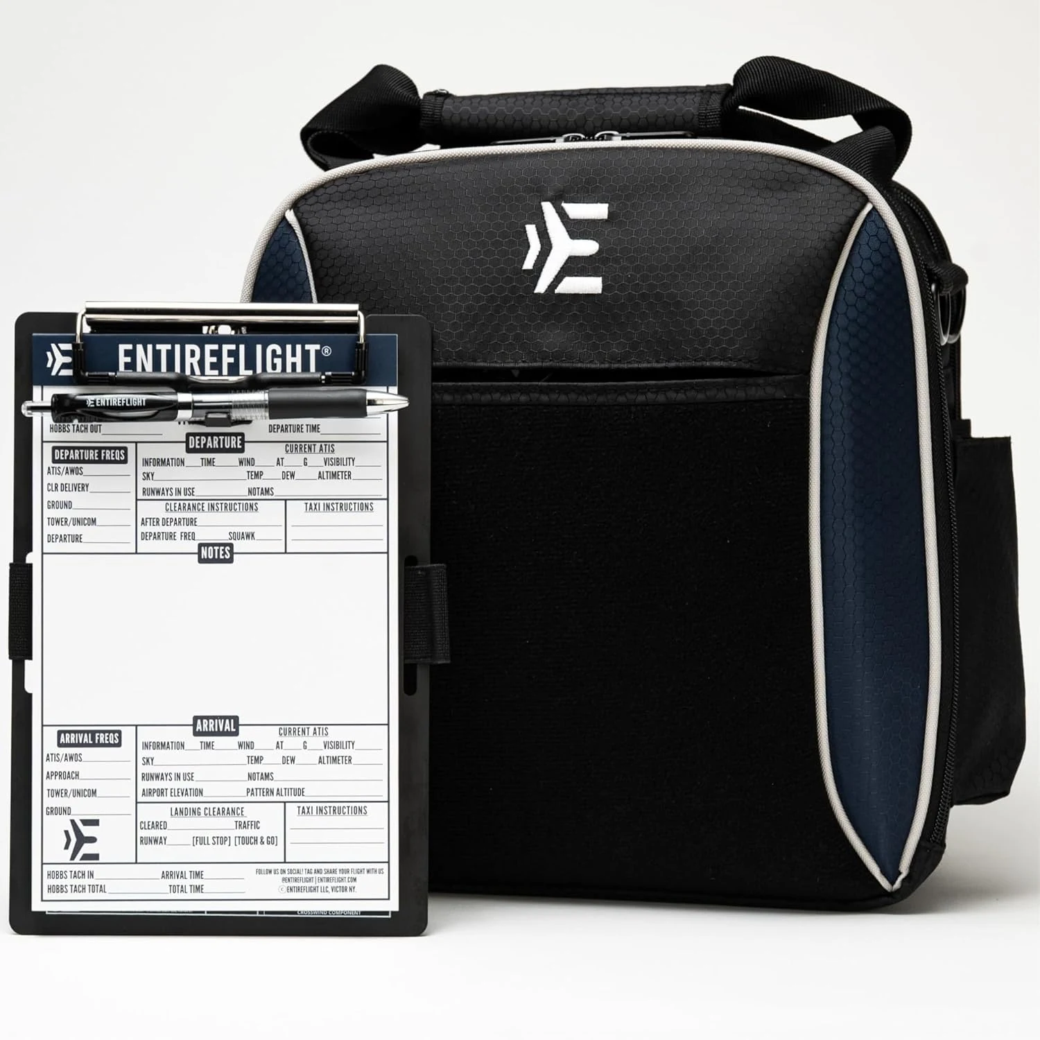 EntireFlight Pilot Flight Bag and VFR Kneeboard & Notepad Bundle