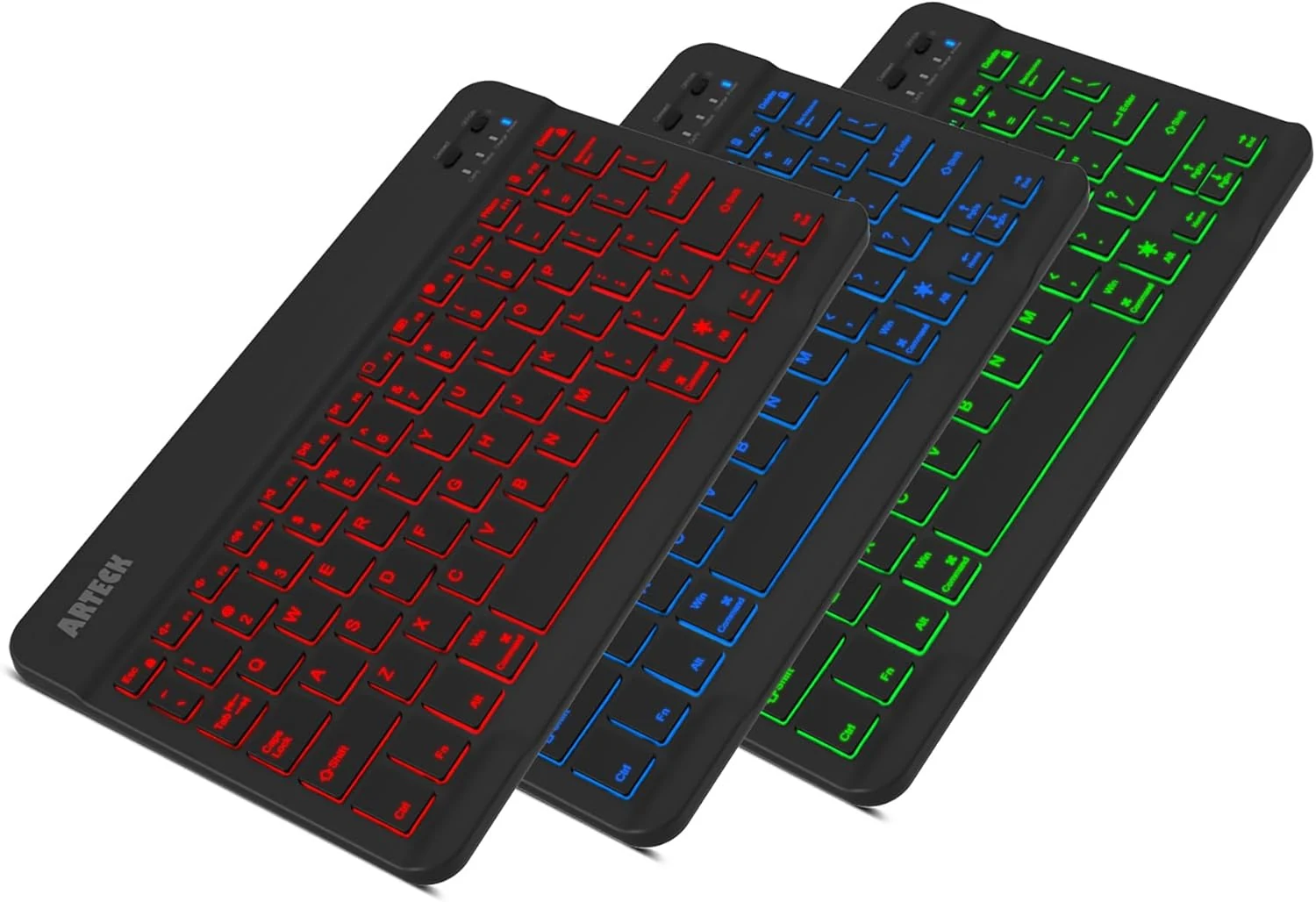 Arteck Universal Backlit 7-Colors Ultra Light Slim Portable Wireless Bluetooth Keyboard