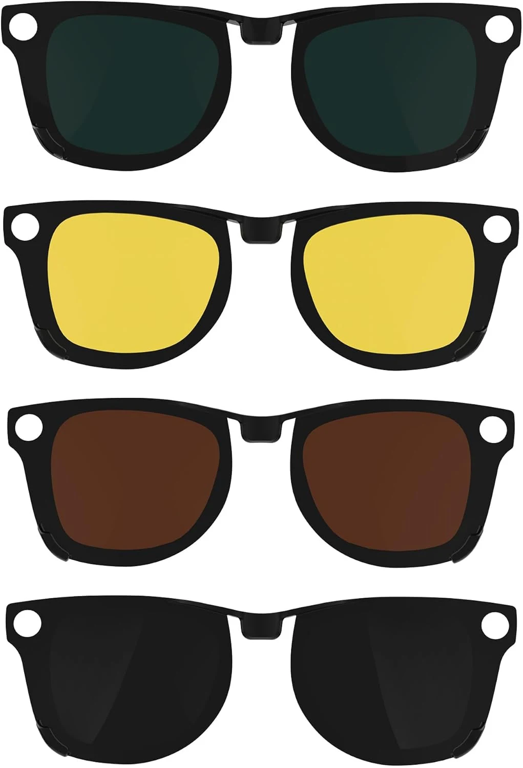HIBLOKS 4Pcs Polarized Clip for Ray-Ban Meta Wayfarer RW4008 & Gen 2 RW4012 Large (53-22)