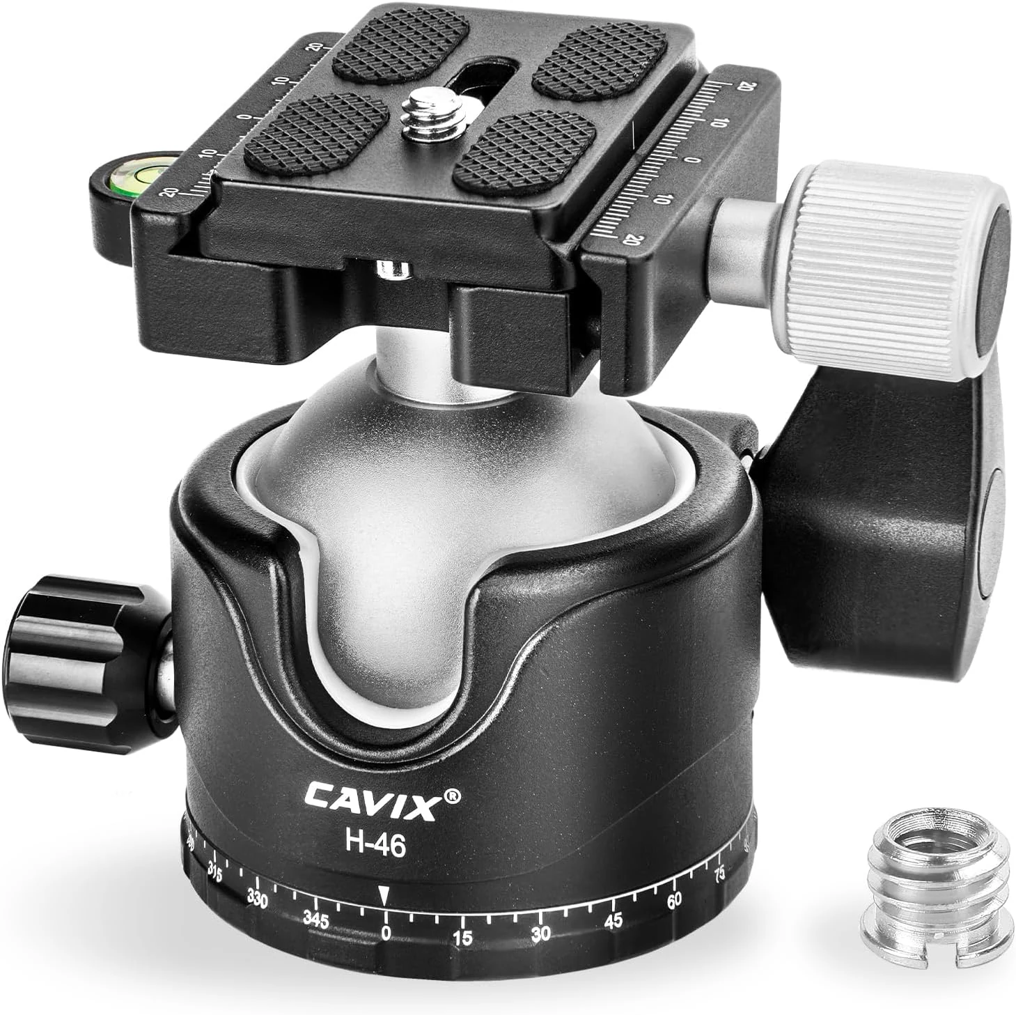 Tripod Ball Head, CAVIX H-46 Metal Ball Head Camera Tripod Head 44lbs/20kg Load with Arca Swiss Quick Release Plate