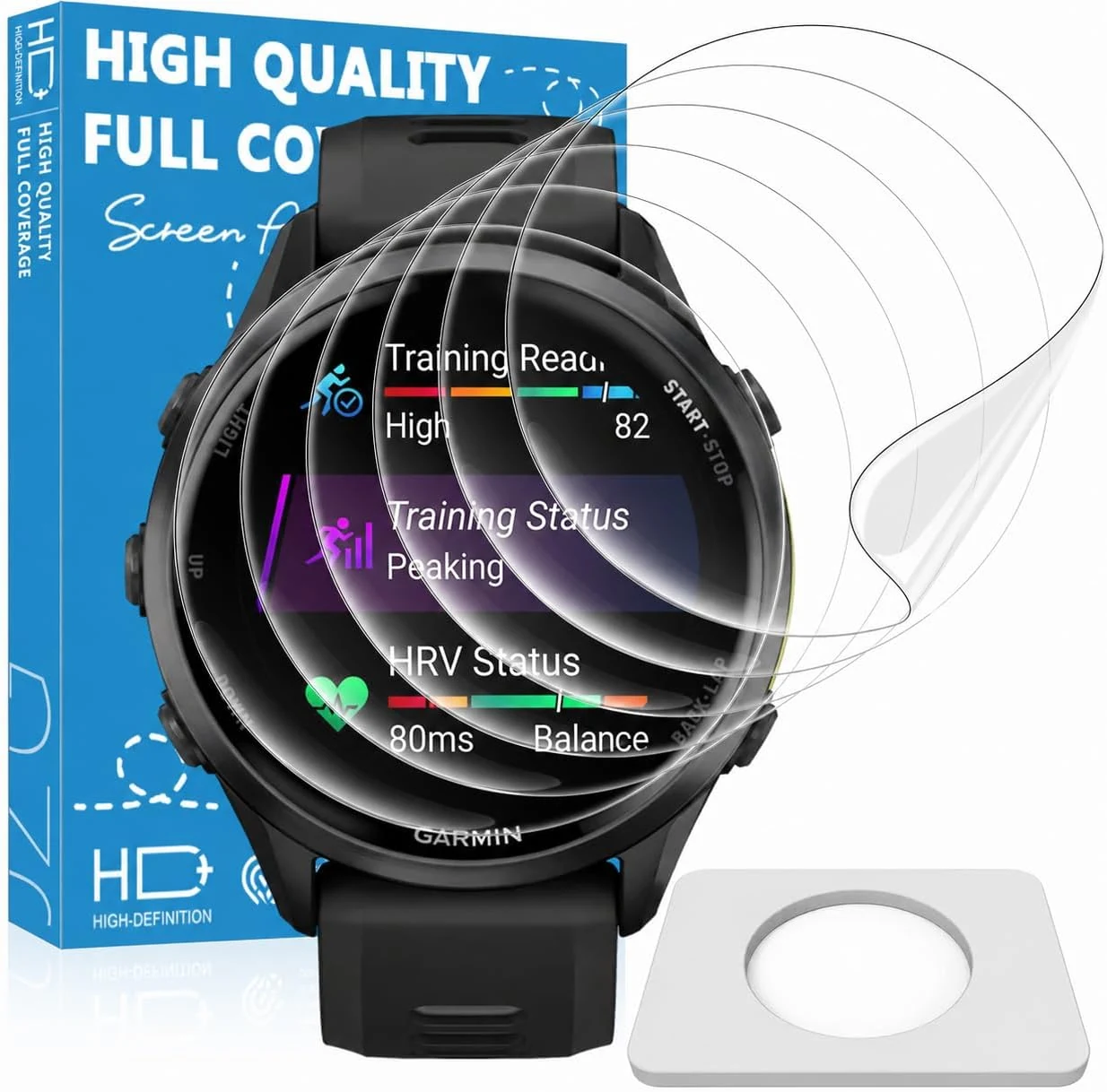 6 Pack Screen Protector for Garmin Forerunner 970 47mm, High Clarity Soft Film, Touch Sensitive, Anti Scratch, Bubble Free, Flexible Screen Protector