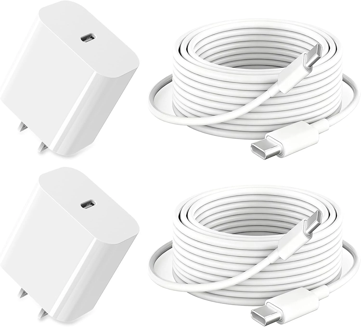 iPad Charger Fast Charging, 10ft USB-C Cable & 20W USB C Charger Block 2-Pack for Apple iPad A16 11th 10th, Pro 13 12.9 11, Air, Mini A17 Pro, iPhone 17 16 15 Series, White