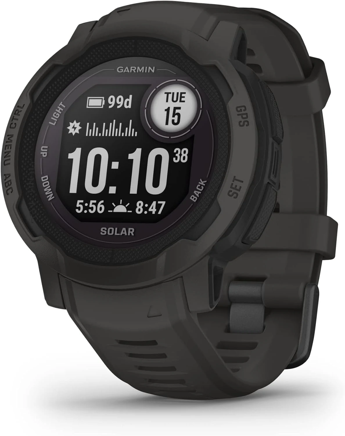 Garmin Instinct 2 Solar, Smaller-Sized Rugged Outdoor Watch with GPS, Graphite