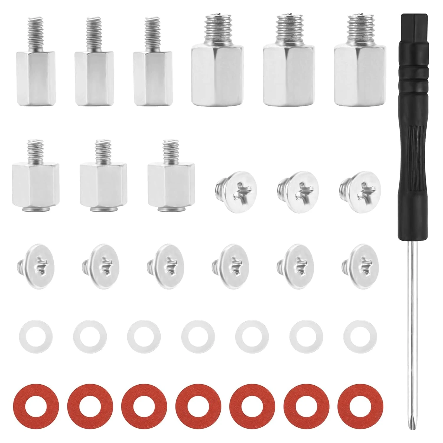 30PCS M.2 SSD Mounting Screws Kit, NVMe Screw Standoff Set