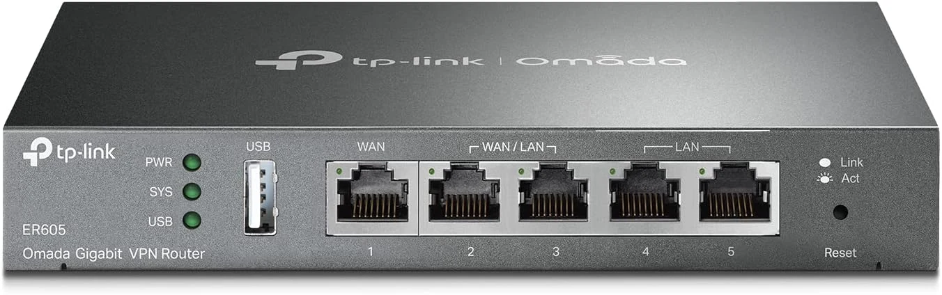 TP-Link ER605 V2 Wired Gigabit VPN Router, Up to 3 WAN Ethernet Ports + 1 USB WAN